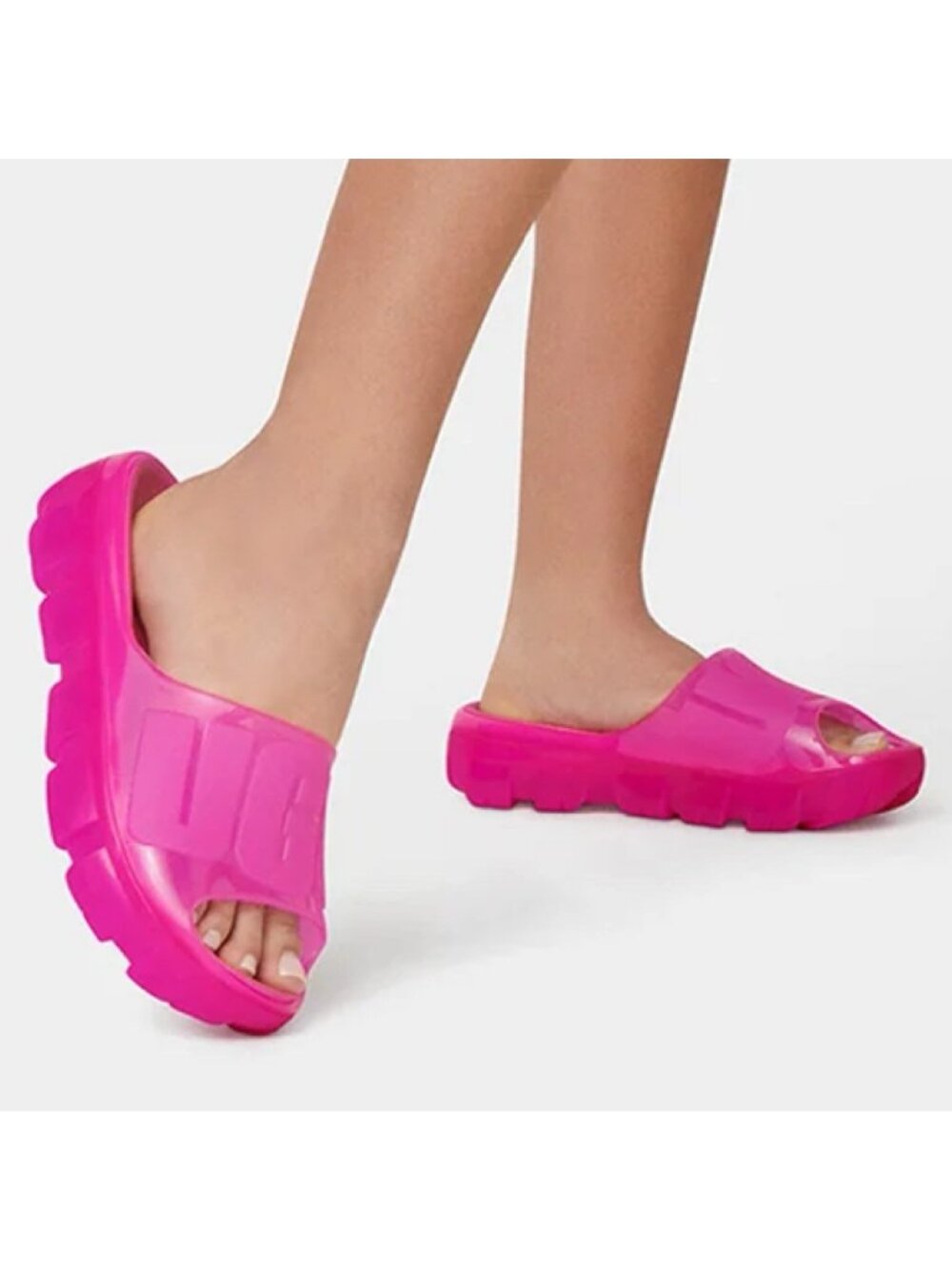 UGG Jella Clear Slide Sandals Pink Neon Dragon Fruit 7